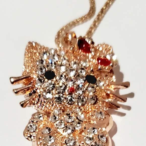 "HELLO KITTY CUTIE!" SUPER CUTE HELLO KITTY RHINESTONE NECKLACE BRAND NEW! - Picture 2 of 8